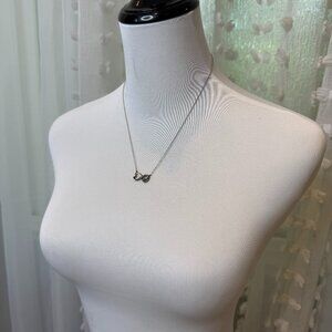 Silver & Blue Stone Infinity Heart Necklace